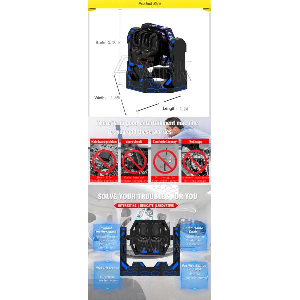 2 Players 9D Virtual Reality Simulator Double 1080 Degree Rotation