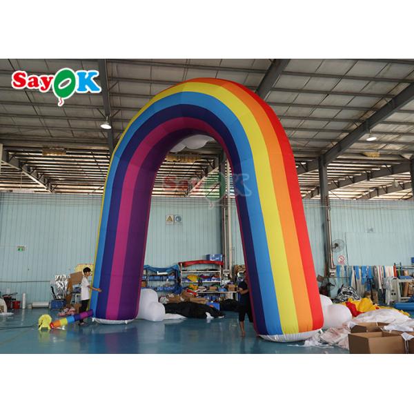 Rainbow Inflatable Arch Colorful Advertising Blow Up Gate For Decoration
