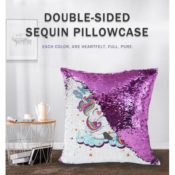 oem service printed printing sublimating sequin fabric Sequins Sublimation Pillow Case sublimation sequins