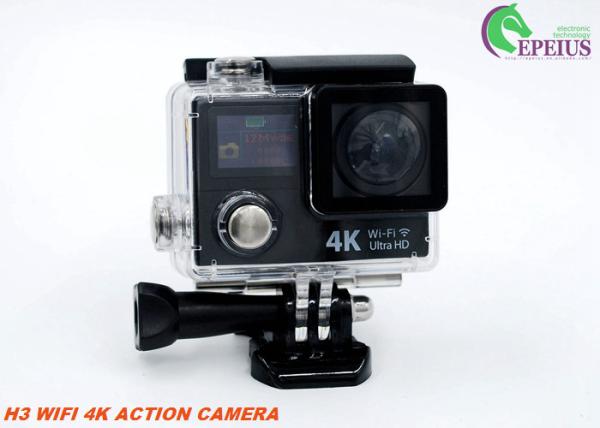 Quality Mini Wireless 4k Ultra Hd Wifi Action Camera , Dual Display Screen Sports Cam Waterproof Full Hd  for sale