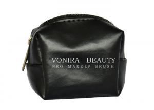 China Portable PU Leather Travel Makeup Brush Bag / Fake Leather Cosmetic Brush Bag on sale