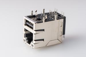 Buy cheap Ethernet 10 / 100 Base -T Female RJ45 Modular jack with Usb Connector / Shield / Led product