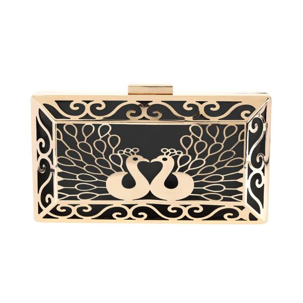 Quality Two Peacocks Hollow Out Clutch Frame DIY Minaudiere Box Frame for sale
