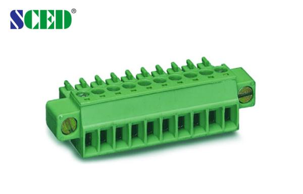 Flange Female Plug In Terminal Block Screw Terminal Block Pitch 3.81mm for