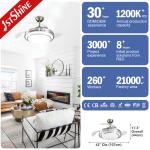220 Volt Dimmable Retractable Ceiling Fan Light Remote Control