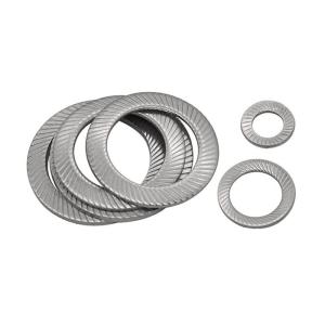 China Stainless Steel Serrated Knurled Safety Self Locking Washer With Double Faced Printing M1.6 - M36 on sale