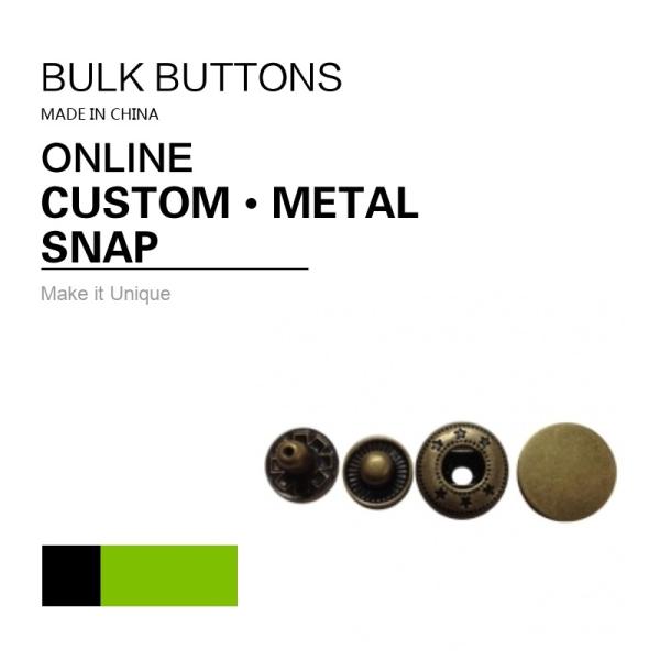 Quality Custom  On Snaps / Metal Color 4 Parts Snap Button Fasteners for sale