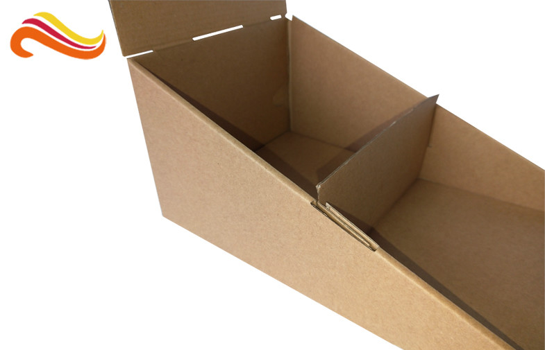 Brown Color Custom Corrugated Boxes Glossy Lamination Surface For Product Display