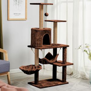 Buy cheap Cat Scratching Tree Natural Multi-level Platform Wooden Cat Tree With Hammock product