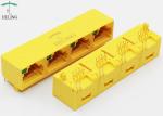 1 X 4 Ports RJ45 Female Connector Unshielded With Single LED Pipe For Network