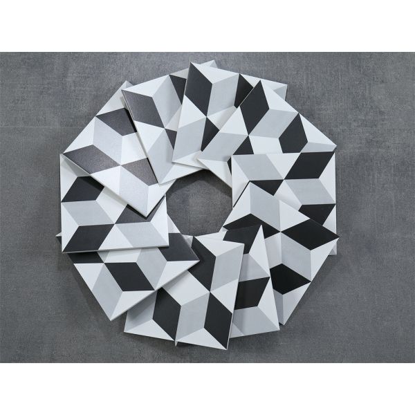 20x20cm Black Gray Ceramic Rustic Tile for Indoor Floor