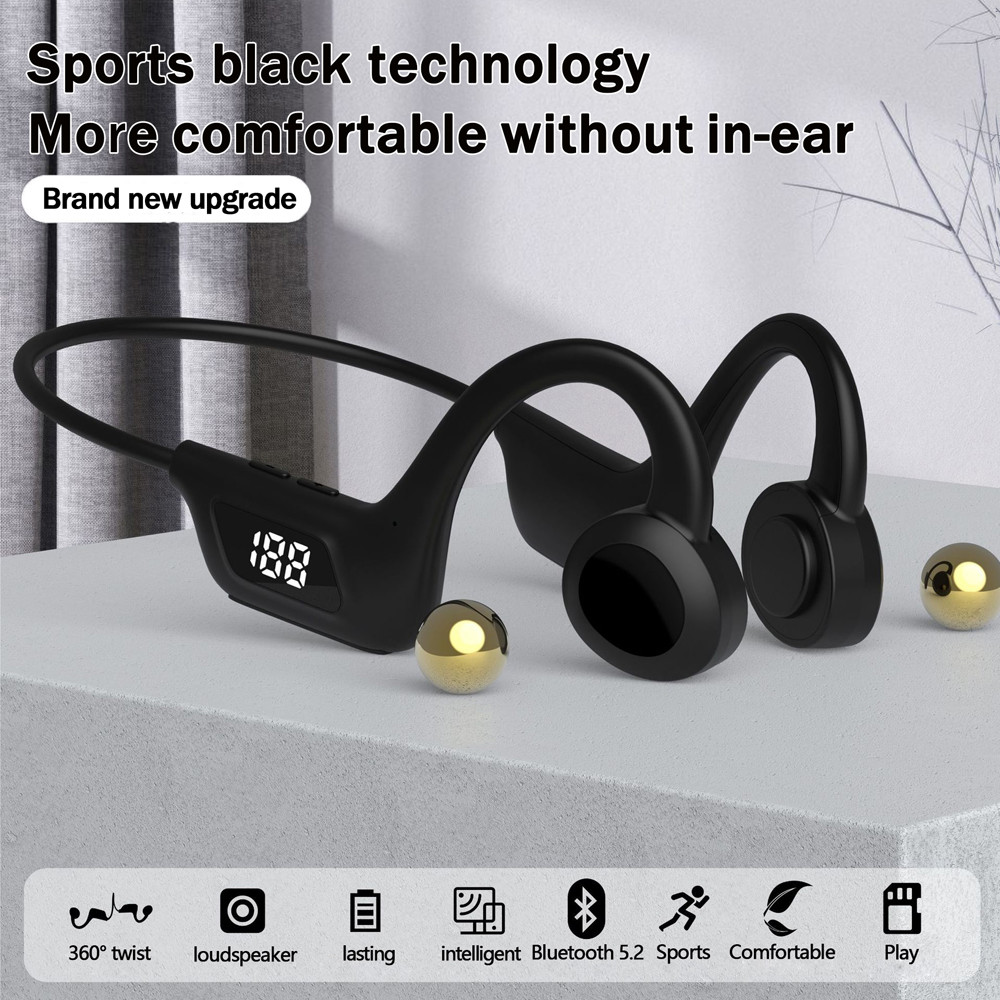 Bone Conduction Wireless Bluetooth Earphone Noise Reduction Waterproof For Run Sports