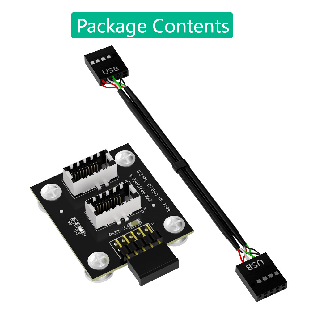 Dual USB 3.1 Front Panel Socket Key-A Type-E To USB 2.0 9Pin Mainboard Header Adapter