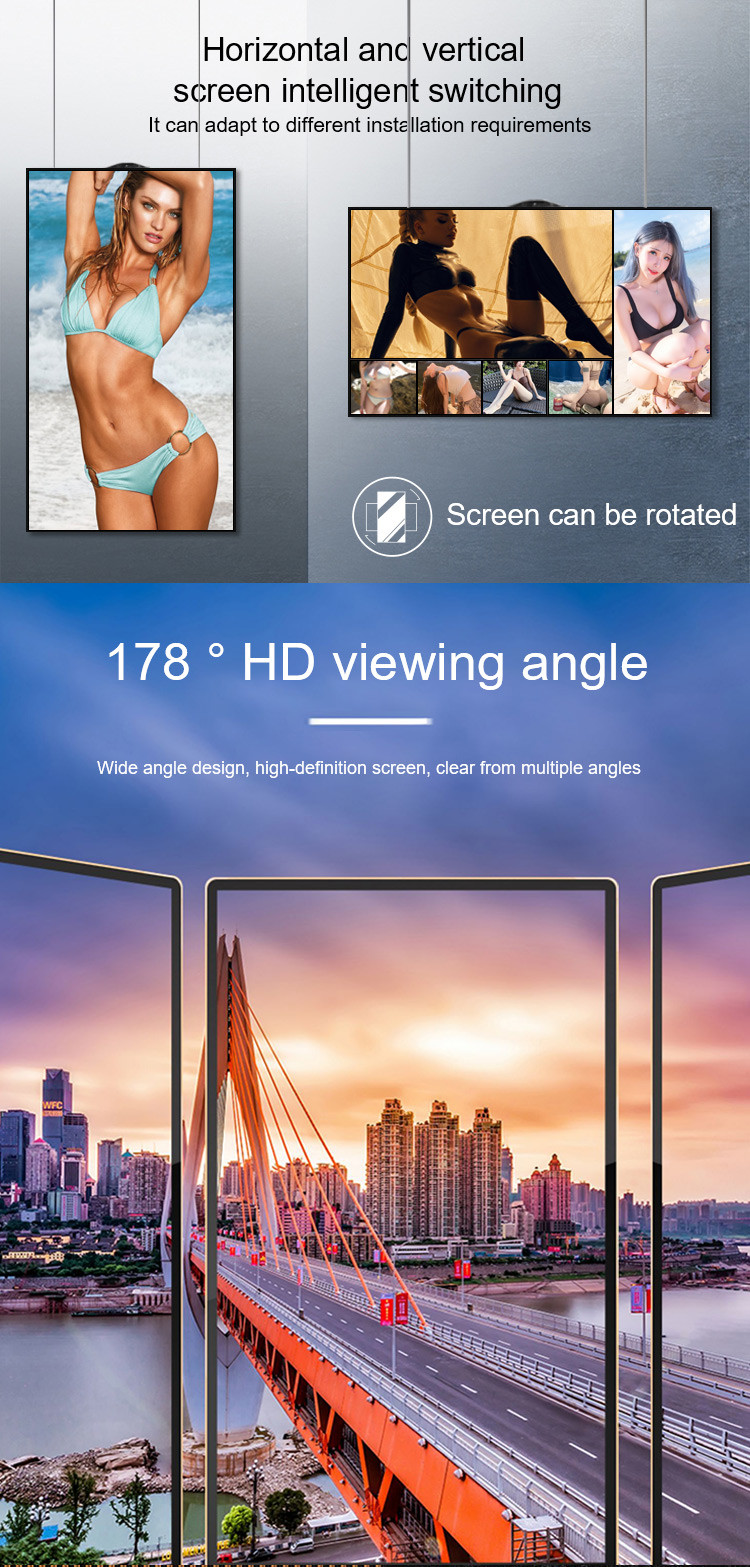 Hanging Window LCD Display Advertising Screen Digital Shop Window Displays