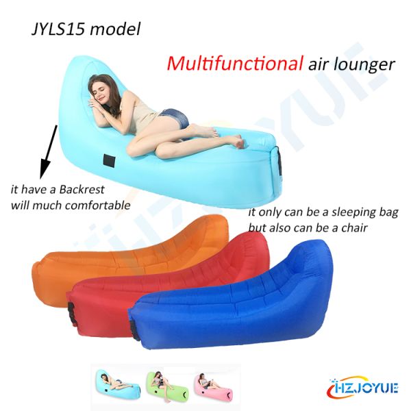 Outdoor fast inflatable air bed camping waterpoof air sleeping bag for beach hangout lazy laybag inflatable lounger