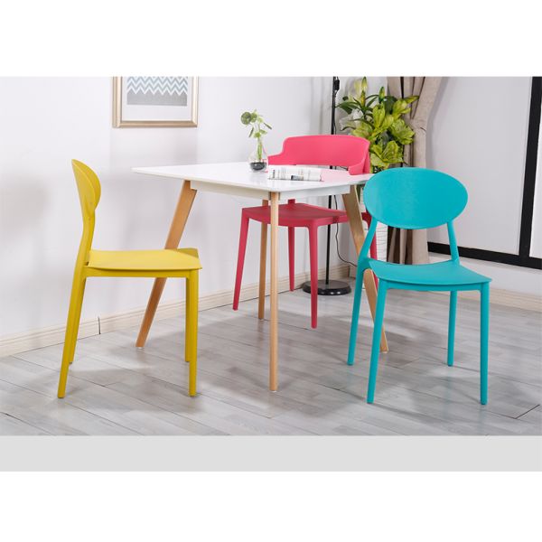 Modern Restaurant Plastic Furniture Garden Polypropylene Plastic Stackable Dining Chairs