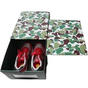 China Foldable Shoe Packaging Box Custom Size Rigid Shoe Box rectangle on sale