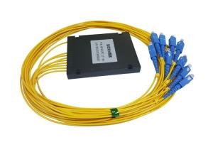 China 1x8 PON PLC Fiber Optic Splitter With ABS Enclosure And SC Pigtail on sale