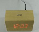 LED Wooden Digital Table Clock with Touch Function for Snooze