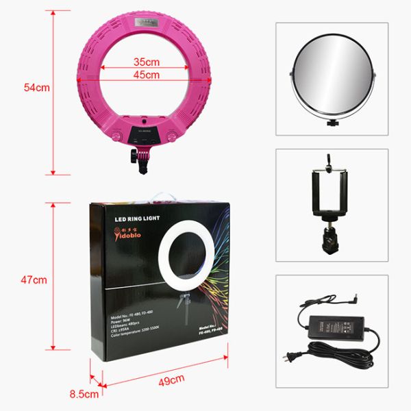 Factory supplying 48w bi color with small phone holder photography photo studio 18 Inch LED Ring Light