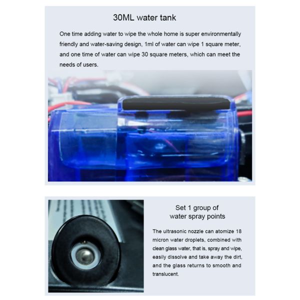 30ml 67dB Window Cleaner Robot Skyscraper Cleaning Robot With Water Spray