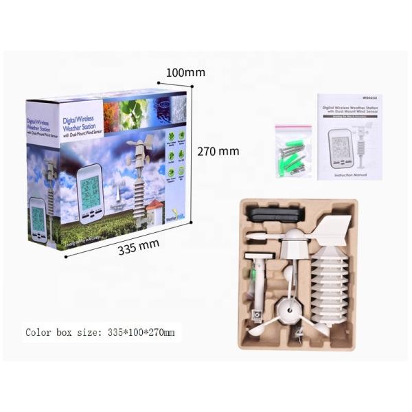 Quality Wireless Wind Direction And Wind Speed Weather Station With Remote Temperature Measurement for sale