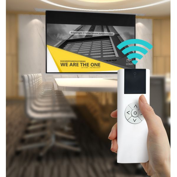 RoHS 100" Tab Tensioned Motorized Screen For Home Theater