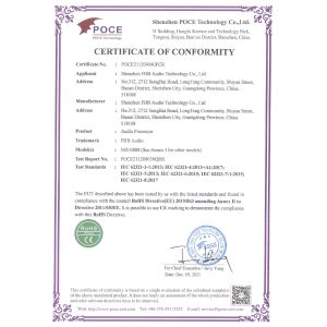 Shenzhen FHB Audio Technology Co., Ltd. Certifications