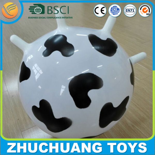 milk cow pattern gymnic hopper balls with handles