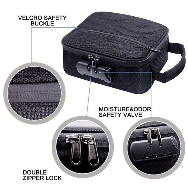 Customized Scent Proof Bags Reusable With Double Zipper Combo Lock