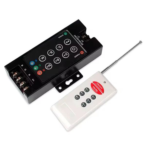 12-24v Iron Shell Led Controller 5-10 Control Distance Rf 8 Key 30a Rgb Dimmer