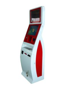 China Floor Standing Dual Display Self Service Check In Kiosk For Airport / Hotel Checkin on sale