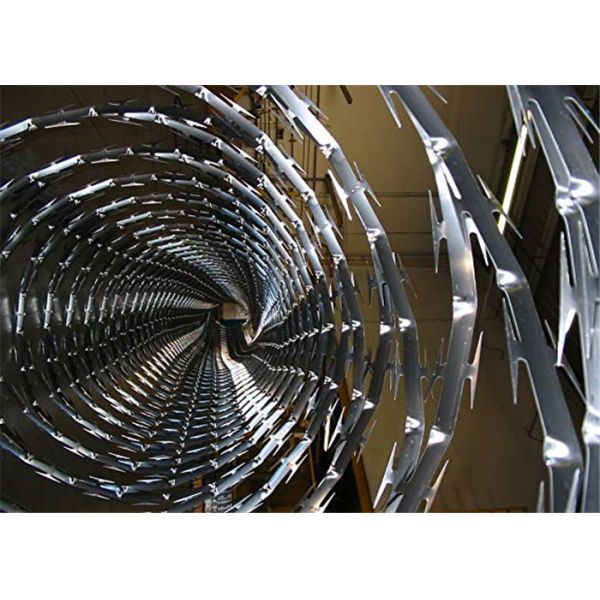 Military Grade Roll Razor Barbed Wire Non Corrosive Resistance Humidity