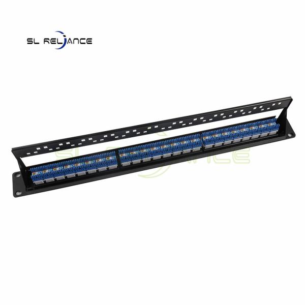Quality 1U UTP 24Port CAT6 Keystone Patch Panel Cabinet With Back Bar for sale