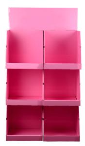 China Pink KT Recyclable Wine Cardboard Display Stands Varnishing Coating on sale