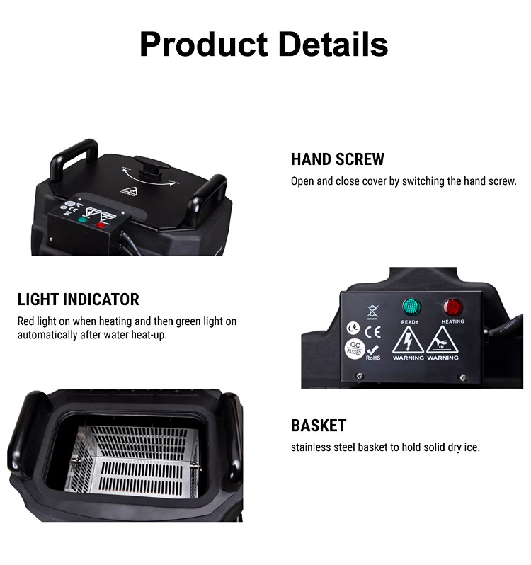 Safe Low Lying Dry Ice Fog Machine Unique Remote Control