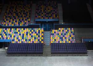 Powerful Telescopic Seating Systems For Sport Hall Color Collocation