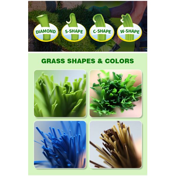 7000D PP Yarn Green Decorative Artificial Grass Mat For Wedding