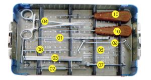 Maxillofacial Implant Orthopedic Surgical Instruments Set SS PPSU