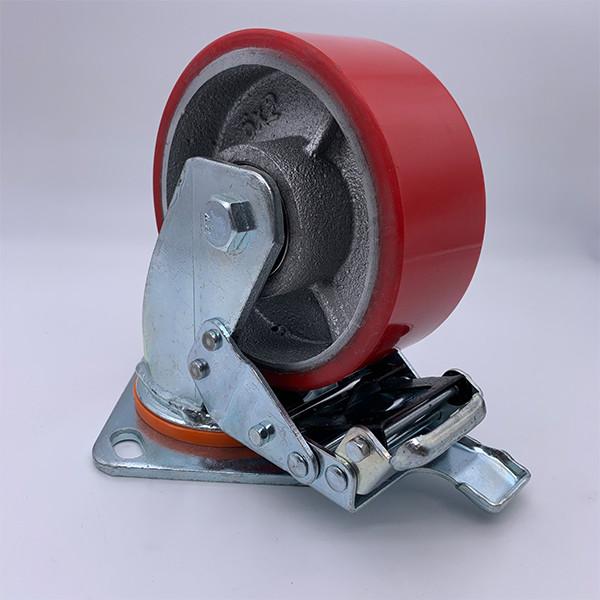 Quality 5 Inch PU Tread with Dual Locking Heavy Duty Caster for sale
