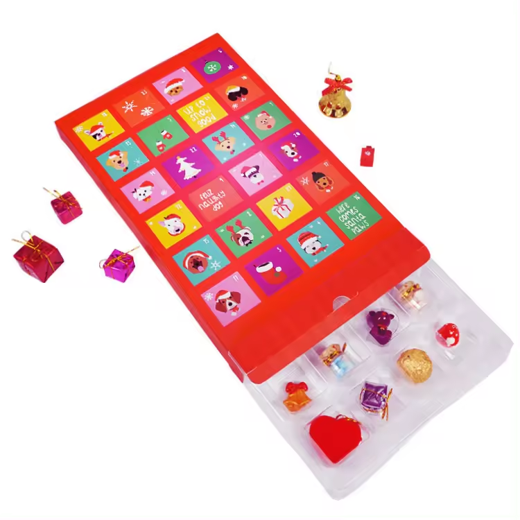 Custom Design Printed Cardboard Gift Packaging Paper Cardboard Advent Calendar Boxes