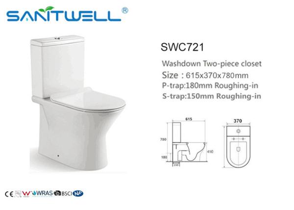 Quality Gravity Flushing System Ceramic Toilet Western Sitting WC Two Piece for sale