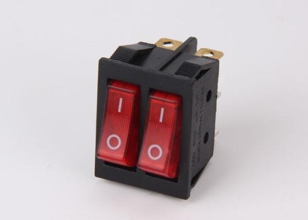 Quality KCD3 - 2 Series 3 Way Rocker Switch , Neon 6 Pin Rocker Switch Double Pole for sale