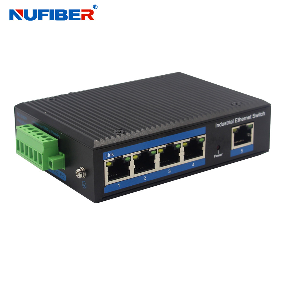 High-Performance Unmanaged Industrial Switch with 5 Port 10/100/1000Mbps RJ45 and LED Indicators