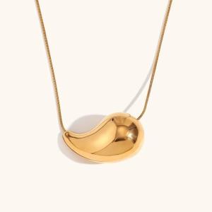 Buy cheap Customized 18K Gold Teardrop Necklace 45+5cm Brass Teardrop Necklace product