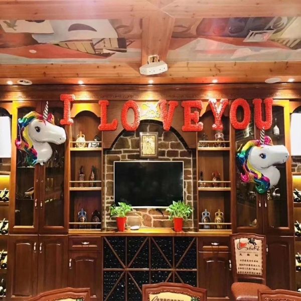 2020 New Product 35cm PE Rose Flower Letter For Wedding Decoration A-Z Rose Letter