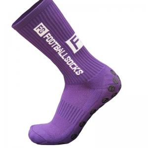 China Youth Football Socks with Non-Slip Grip and Customized Logo in Woven Polyester Fibre on sale