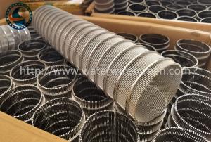 China Sus304 Profile 80mm OD V Wire Screen Filter Screw Press Baskets on sale