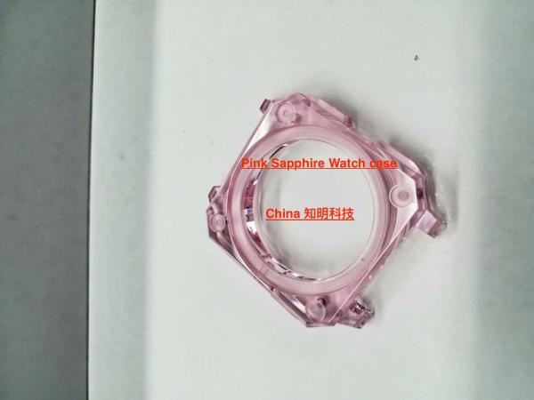 Quality Pink Sapphire Crystal Watch Case Polished Surface Wear Scratch Resistance for sale