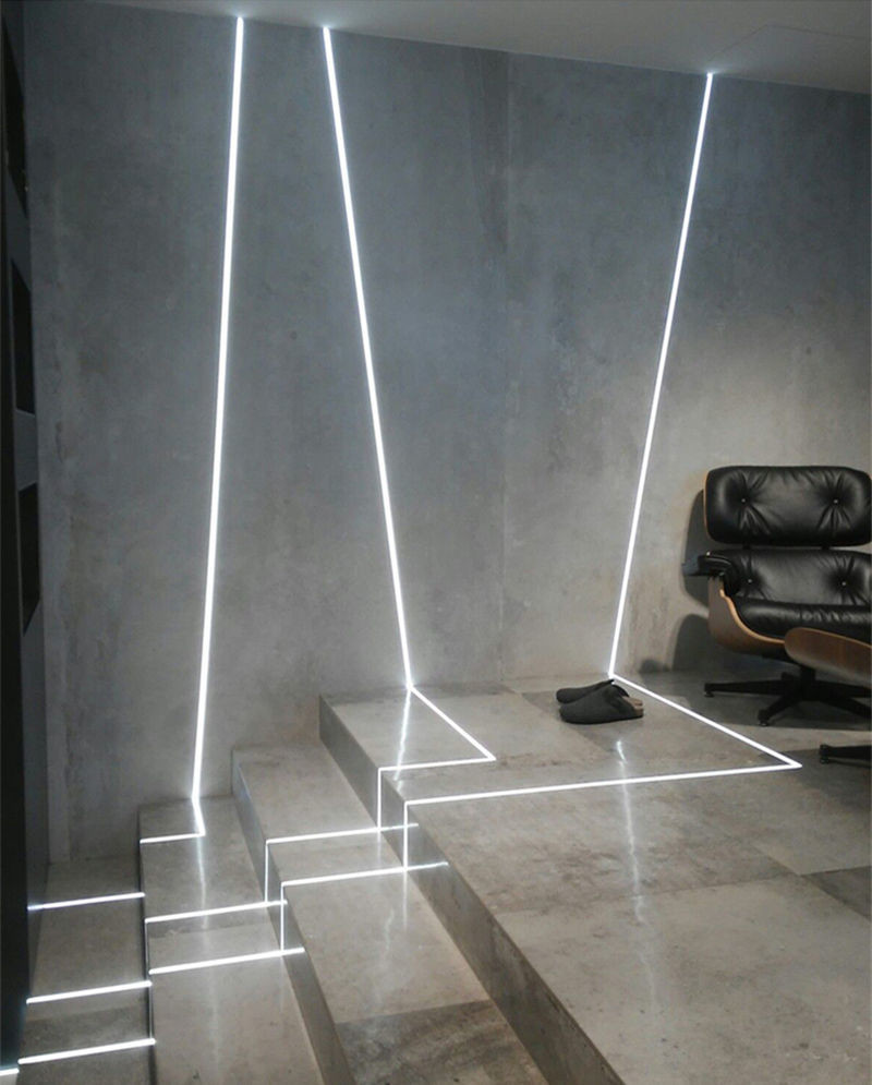 Embedded 24VCeiling Edge Lighting SMD White Led Aluminium Profile For Foyer Kitchen